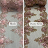 Beaded Lace With Pearls & Crystals Polyester Fabric - 3D Embroidered Lace, Baby Blue/Blush/Champagne/Dusty Rose/Gold/Lilac/Red/Royal Blue/Sage/White, 22" Width