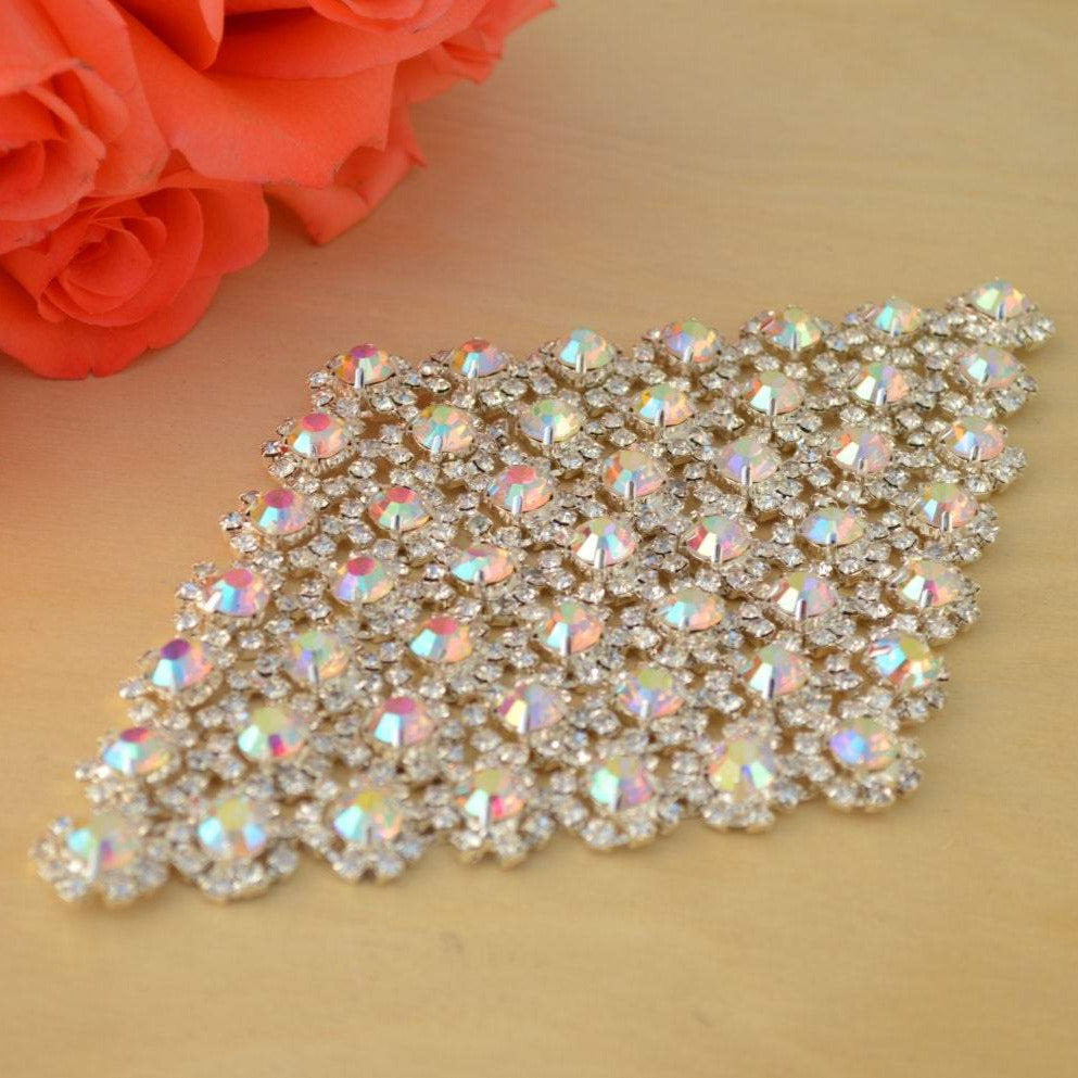 Rhinestone Diamond Applique Silver AB