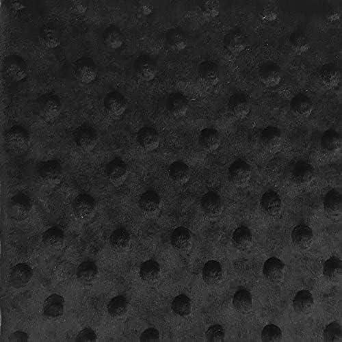 Black Chocolate And Charcoal Grey Minky Dot Fleece Fabric - Polka Dot, 60" Width (1 Yard)