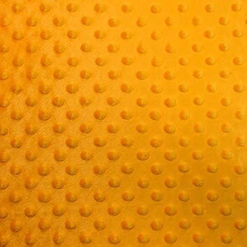 Minky Dimple Dot Polyester Fabric - Banana, Canary Yellow, Copper, Mango Yellow, Orange, Yellow, 60" Width (1 Yard)