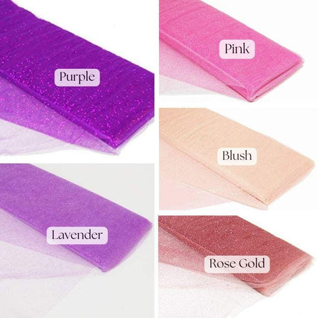Tulle Glitter Tulle Fabric - Aqua, 54" Width, 10 Yards