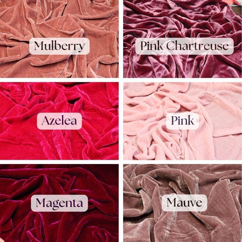 Silk Rayon Velvet Fabric - 45" Wide, Ultra-Soft, Luxurious