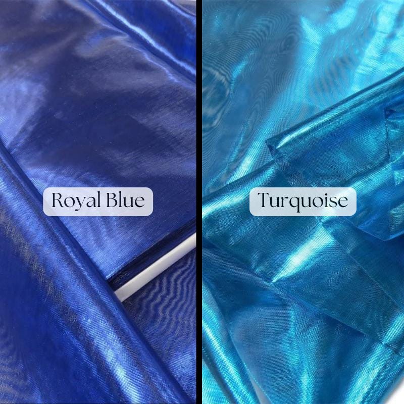 Shiny Metallic Tissue Lame Nylon Metallic Fabric - Solid, Blush Pink/Gold/Kelly Green/Purple/Red/Royal Blue/Rust/Silver/Turquoise, 60" Width