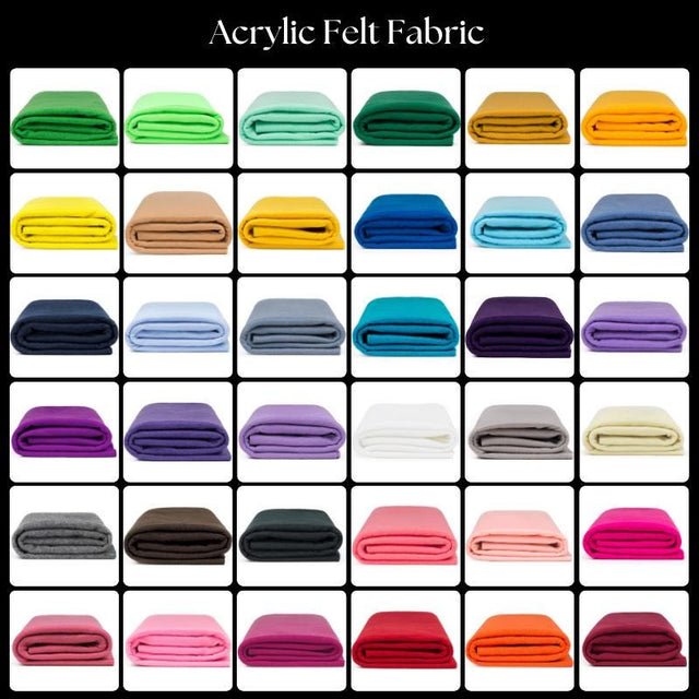 Premium Acrylic Felt Fabric - 72" Wide, 1.6Mm Thick, Sold By The Yard