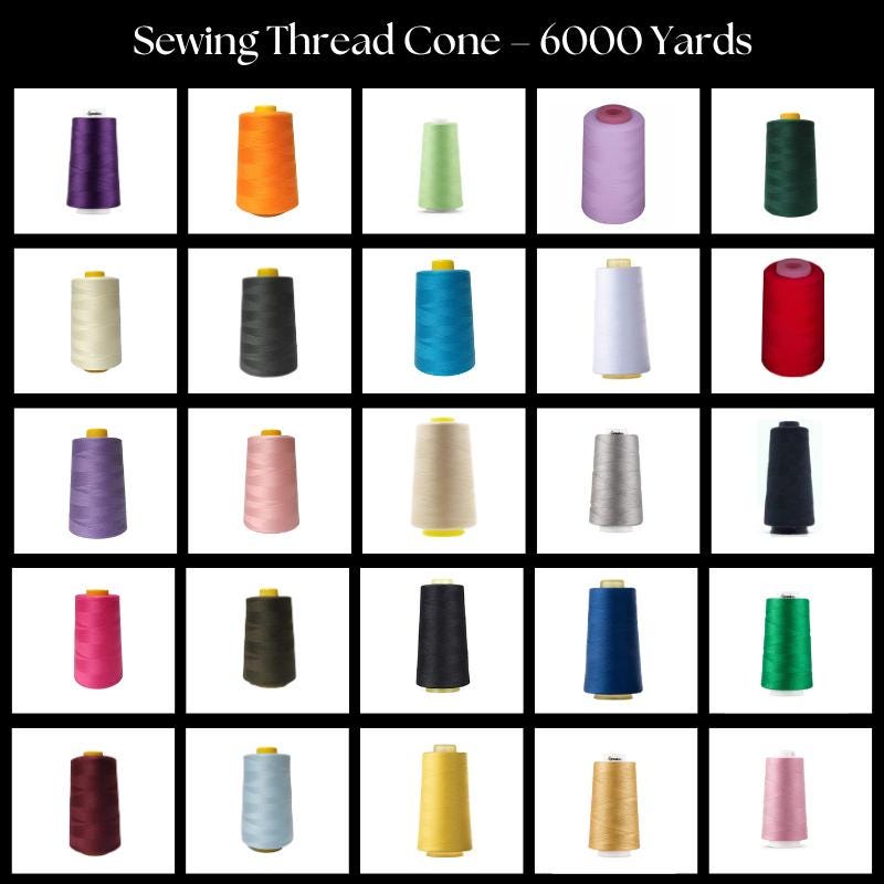 All-Purpose Polyester Sewing Thread Cone Polyester Fabric - Baby Blue, 6000 Yards