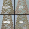 Sequin Lace Fabric With Embroidery On Mesh - Baby Blue, 20" Width
