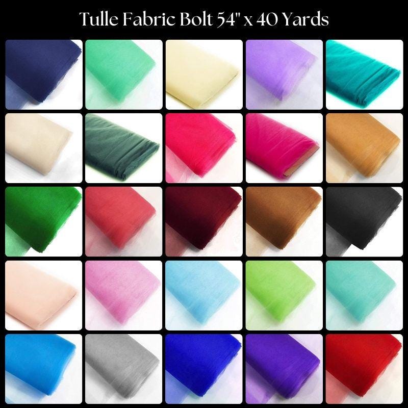 Tulle Fabric Bolt - Sheer Lightweight Tulle Fabric, 54" Width, 40 Yards