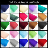 Tulle Fabric Bolt - Sheer Lightweight Tulle Fabric, 54" Width, 40 Yards