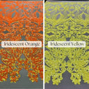 Damask Lace Polyester Fabric - Black Gold Damask Embroidered Mesh, 48-50" Width (1 Yard)