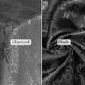 Floral Jacquard Satin Fabric - Black Floral Brocade, 60" Width