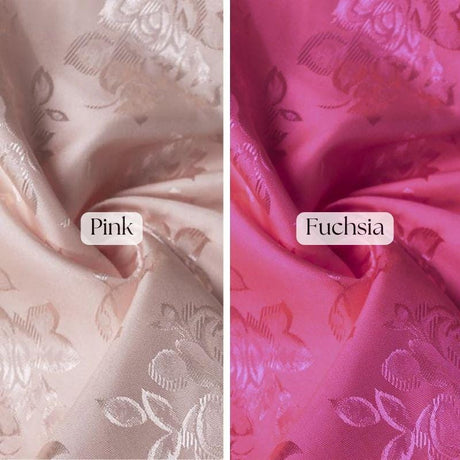 Floral Jacquard Satin Fabric - Black Floral Brocade, 60" Width