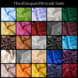 Floral Jacquard Satin Fabric - Black Floral Brocade, 60" Width