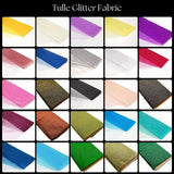 Tulle Glitter Tulle Fabric - Aqua, 54" Width, 10 Yards