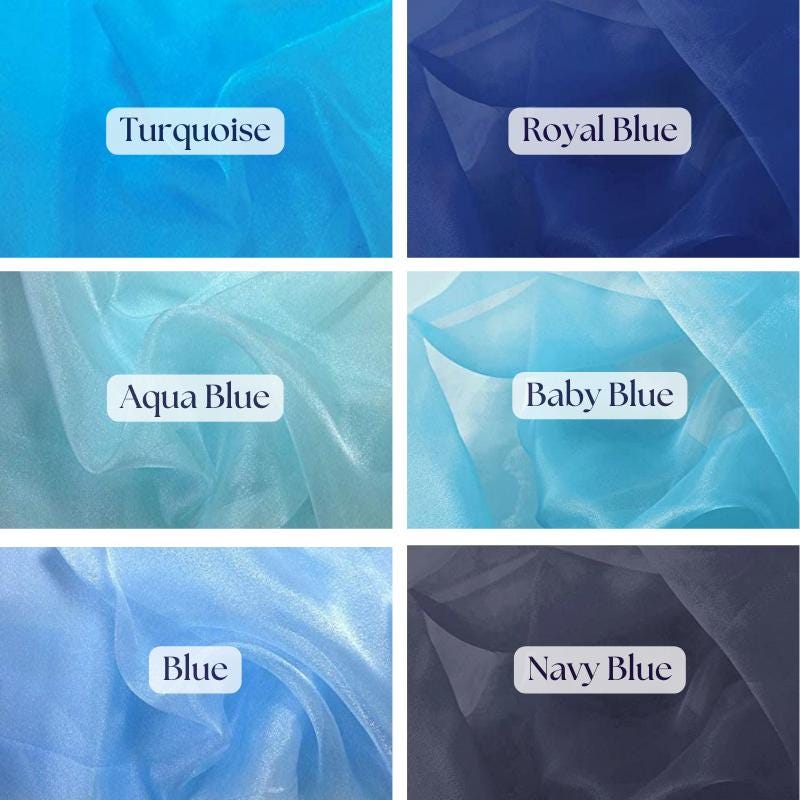 Organza Sheer Fabric - Sheer Organza, Multiple Colors, 58-60" Width (1 Yard)