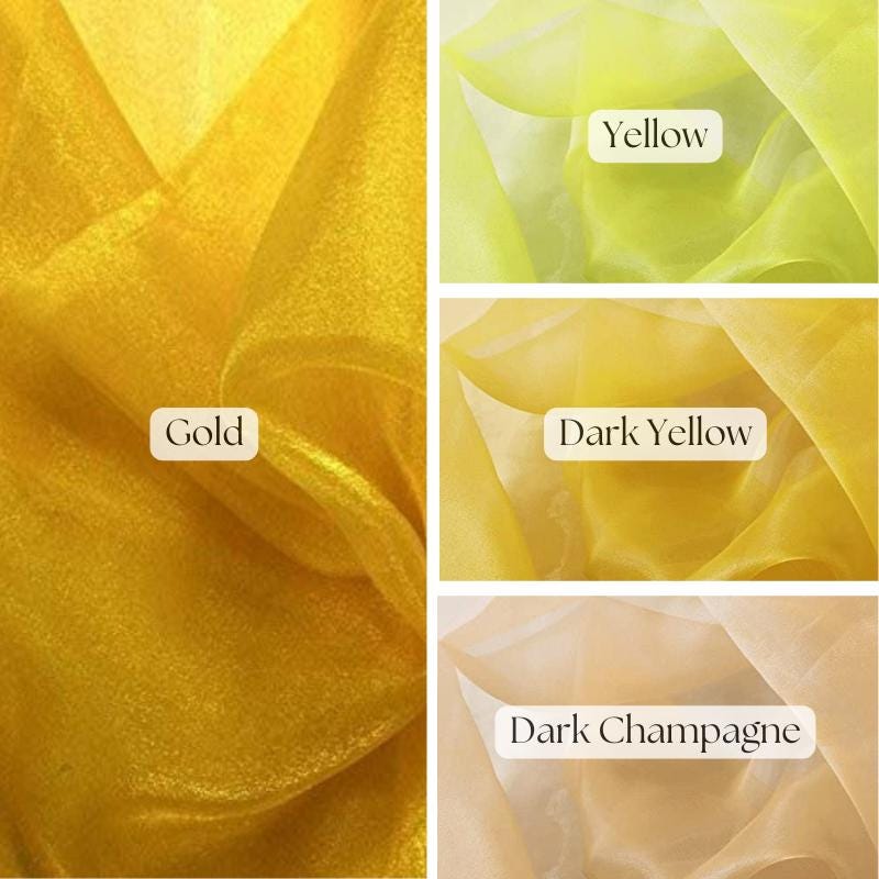 Organza Sheer Fabric - Sheer Organza, Multiple Colors, 58-60" Width (1 Yard)
