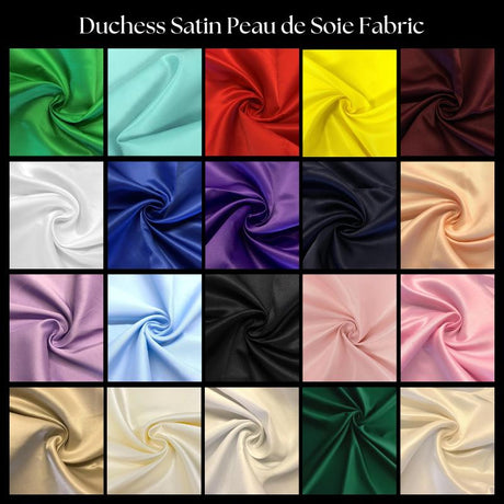 Duchess Satin Peau De Soie Satin Fabric - Semi-Dull Heavy Lamour, Baby Blue, 1 Yard