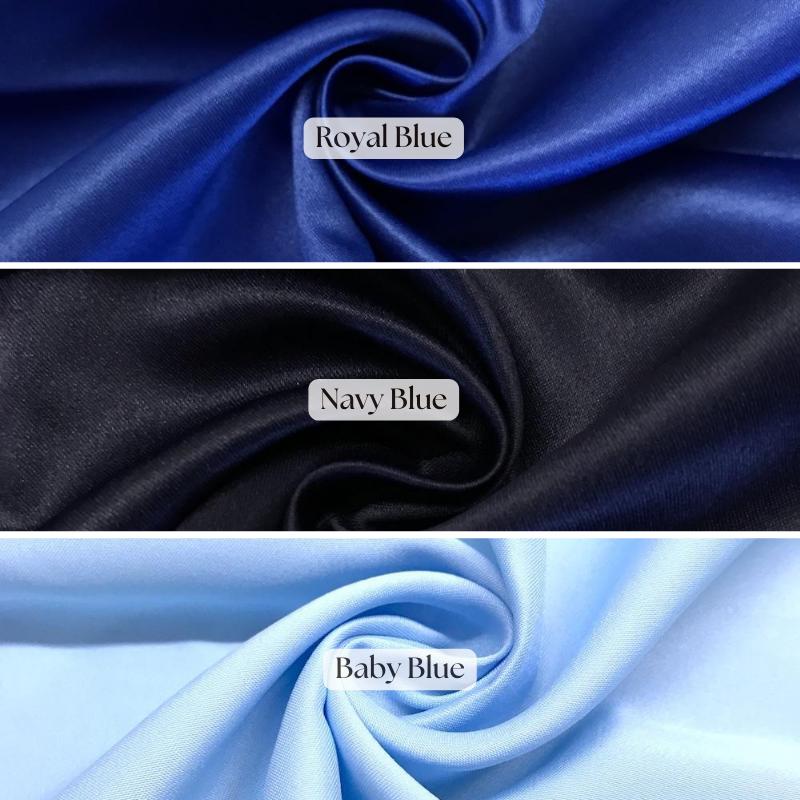 Duchess Satin Peau De Soie Satin Fabric - Semi-Dull Heavy Lamour, Baby Blue, 1 Yard
