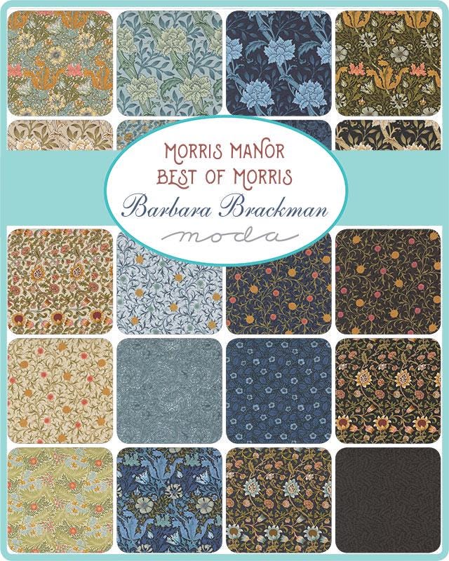 Quilting Cotton Morris Manor Sky Barbara Brackman Moda
