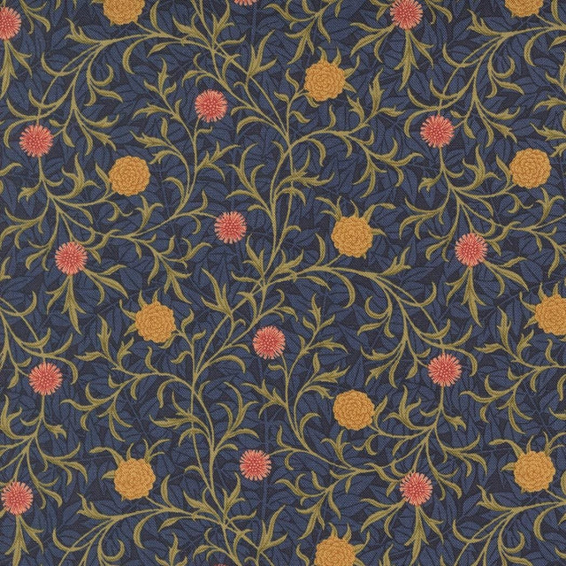 Quilting Cotton Morris Manor Twilight Floral Moda