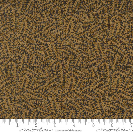 Quilting Cotton Morris Manor Ebony Gold by Barbara Brackman