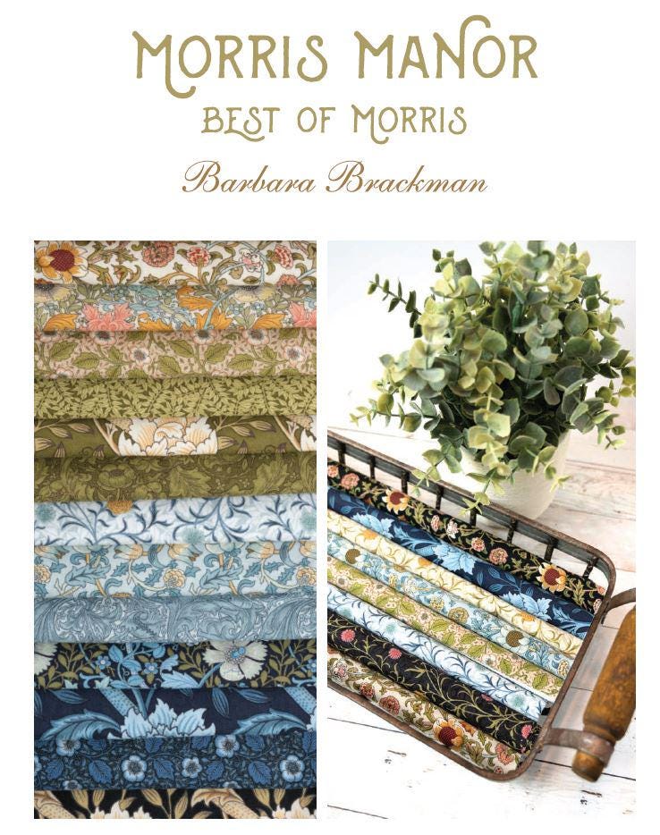 Quilting Cotton Morris Manor Sky Barbara Brackman Moda
