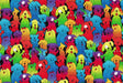 Quilting Cotton Rainbow Dogs Novelty Fabric
