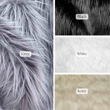 High-Quality Long Pile Fur Fabric - Long Pile Faux Fur, Multiple Colors, 1 Yard