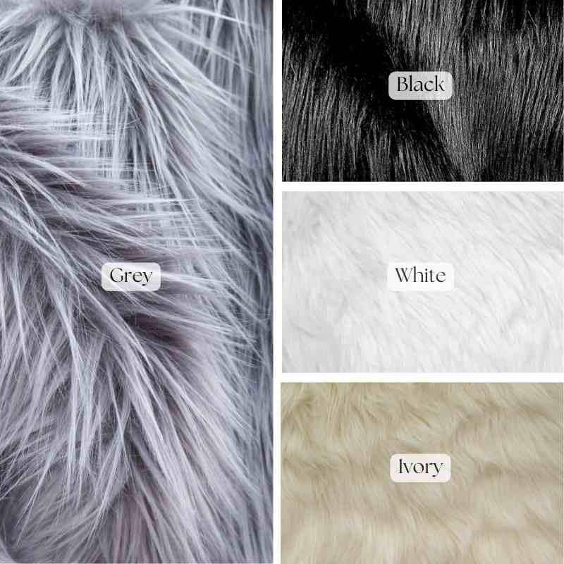 Long Pile Faux Fur Fabric - Multiple Colors, Shaggy Texture, 1 Yard