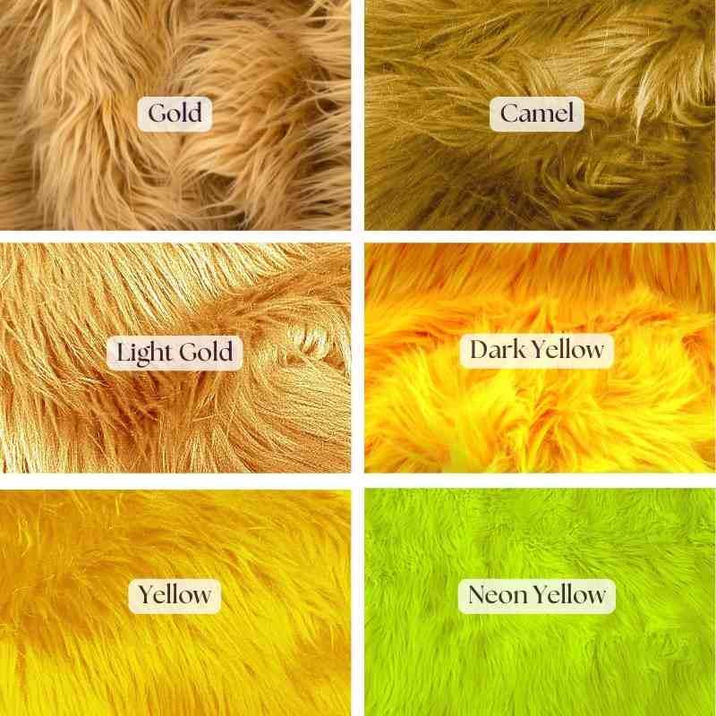 Multiple Colors, Shaggy Textured Long Pile Faux Fur Fabric by the yard