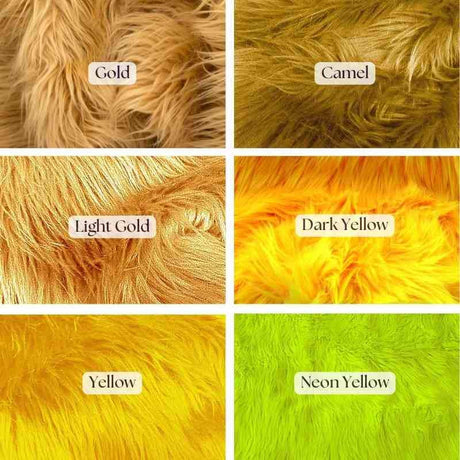 Multiple Colors, Shaggy Textured Long Pile Faux Fur Fabric by the yard