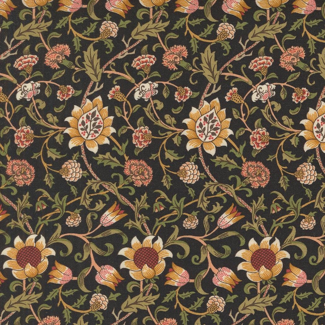 Quilting Cotton Morris Manor Ebony Floral Moda