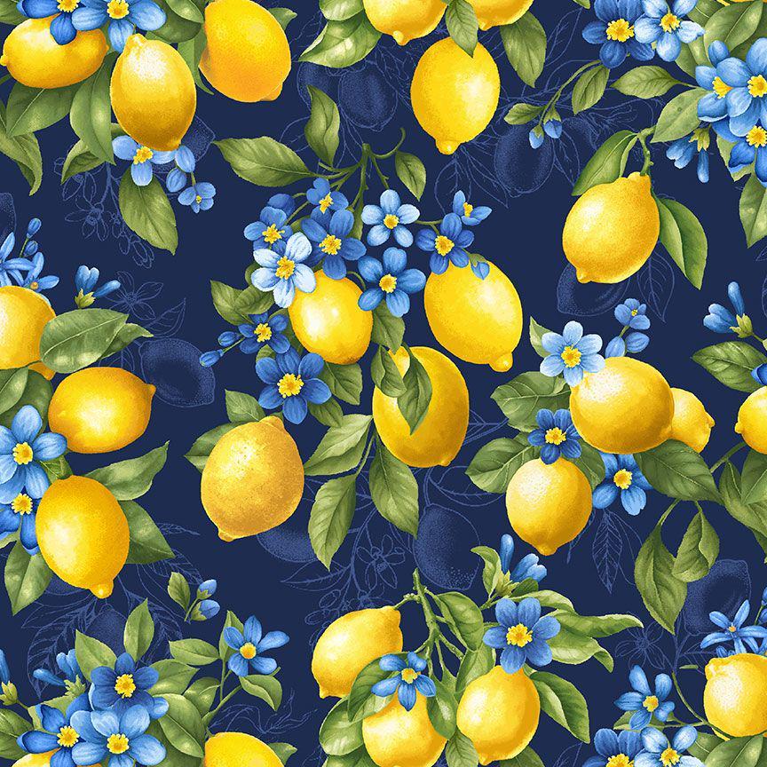 Quilting Cotton Limoncello Lemon Bouquet Floral Timeless Treasures