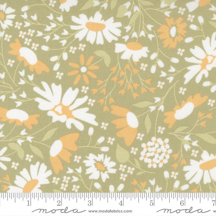 Quilting Cotton Buttercup Slate Clover Moda
