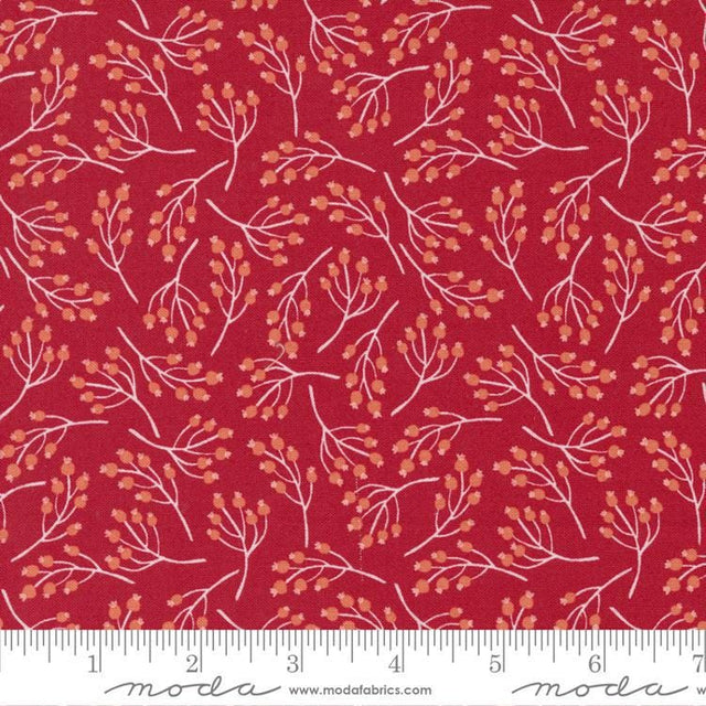 Quilting Cotton Joyful Joyful Poinsettia Red Moda Fabrics