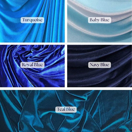 Soft Stretch Velvet Fabric - Baby Blue, 58" Width