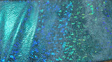 Fabric The Witching Hour Hologram Foil Mini Scale Aqua Halloween 58" Wide