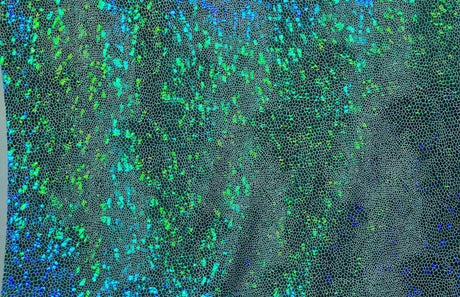 Fabric The Witching Hour Hologram Foil Mini Scale Aqua Halloween 58" Wide