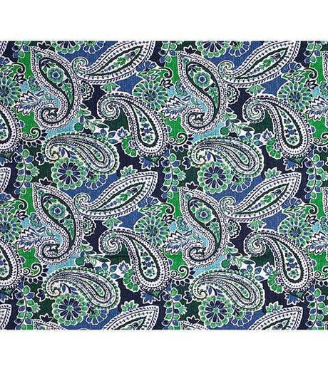 Cotton Canvas Green Paisley 44" Wide Upholstery Fabric