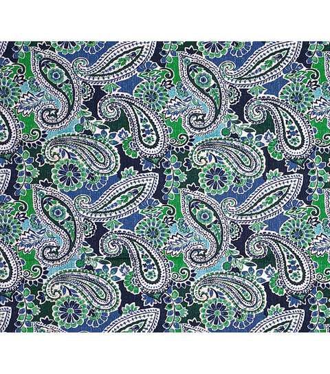 Cotton Canvas Green Paisley 44" Wide Upholstery Fabric