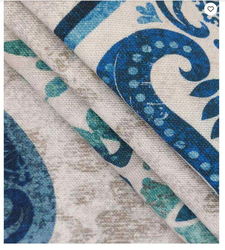 Cotton Canvas Fabric Classic Medallion Tan 44" Wide