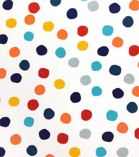 Cotton Canvas POP! Polkadot Confetti White 44" Wide