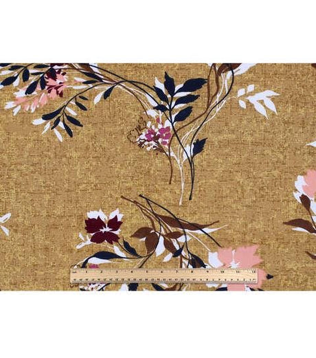 Cotton Canvas Fabric Laura's Powder Room Yellow 44" Wide