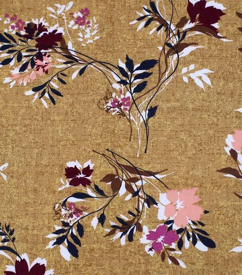 Cotton Canvas Fabric Laura's Powder Room Yellow 44" Wide