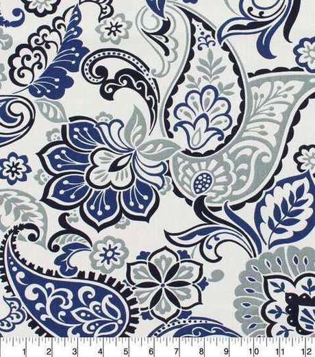 Cotton Canvas Fabric Richloom Filigree Seaside Paisley 44/45" Wide