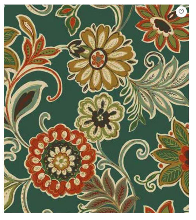 Cotton Canvas Fabric Avery Autumn Floral Paisley 44" Wide Richloom