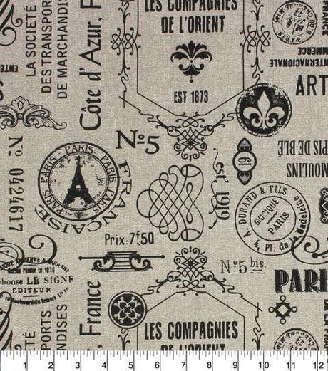 Cotton Canvas Home Decor Fabric 44" Wide Richloom Eiffel Onyx
