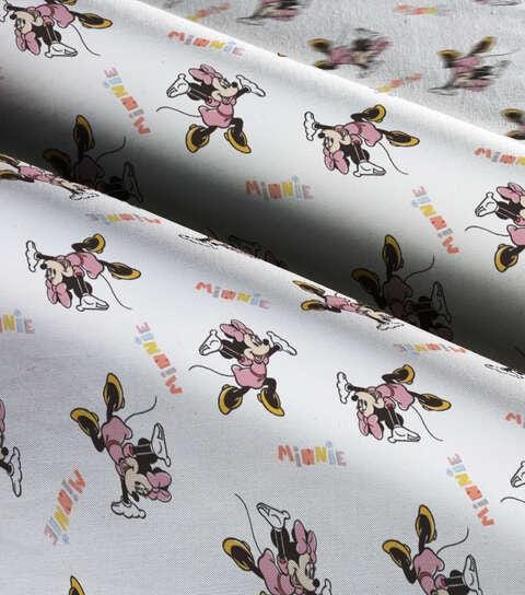 Quilting Cotton Disney Minnie Mouse Jump For Joy on White
