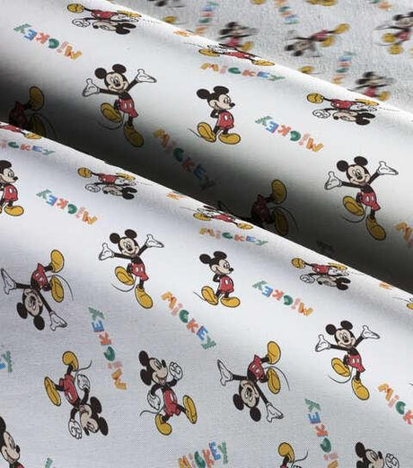 Quilting Cotton Disney Mickey Mouse Action on White