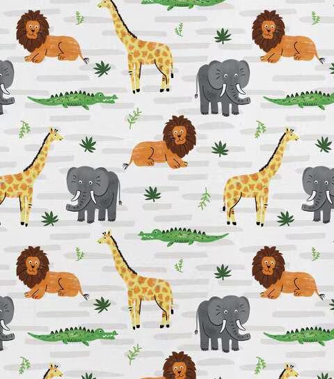 Quilting Cotton Savannah Living on White Nursery David Textiles
