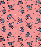 Quilting Cotton Disney Lilo & Stitch Forever on Pink